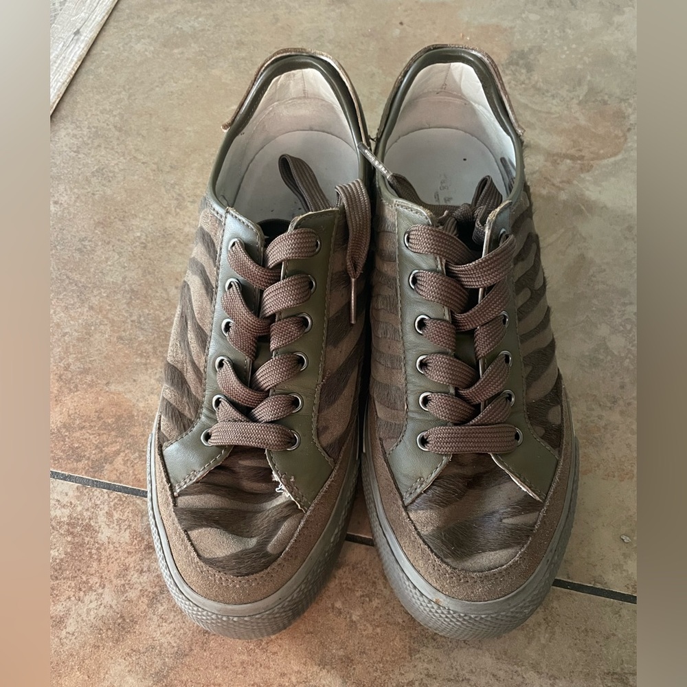 Rag & Bone Army Zebra Print Sneakers Size 9.5 - image 1